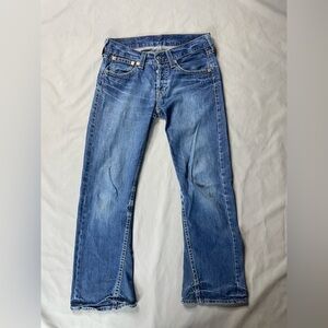 Vintage Levi Lot 907 Denim Jeans Twisted Bootcut W32 L32 Button Fly 80s 90s